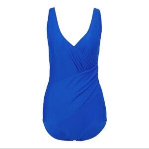 * ROXANNE Classics Blue Tummy Control Moulded Cups 1-Piece Swimsuit Size 14/38D